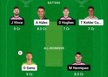 THU vs SIX Dream11 Prediction Fantasy Cricket Tips Possible 11 Pitch Report – BBL 2023-24 Match 19