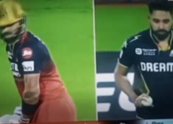 [Watch] IPL 2025: Emotional Mohammed Siraj pulls out of run-up while bowling to Virat Kohli at Chinnaswamy Stadium