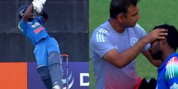 ACC Men's U19 Asia Cup 2025: Aaron George smacked on helmet by vicious Ali Raza bouncer | CricTracker